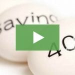 clickable video thumbnail showing small rocks with "401k", "savings", and "IRA" written on them