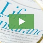 clickable video thumbnail showing a "life insurance" policy document