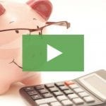 clickable video thumbnail depicting a piggy bank with glasses next to a calculator