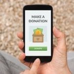 Making a donation on a smartphone
