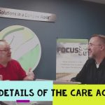 Bruce shares advice during Dollars and Sense series with "Details of the Care Act" text displayed