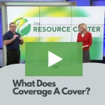 clickable video thumbnail showing man talking on TV about Coverage A