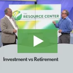 clickable video thumbnail showing bruce porter talking on TV about investment vs. retirement